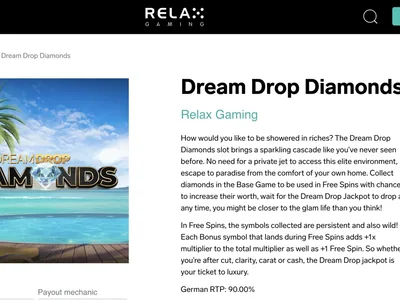 Dream Drop Diamonds comparison screenshot from Relax Gaming
