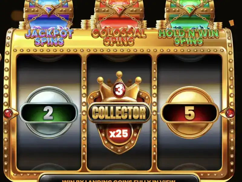Bling Blitz Diamond Drop 3x3 reel interface with coin and collector symbols